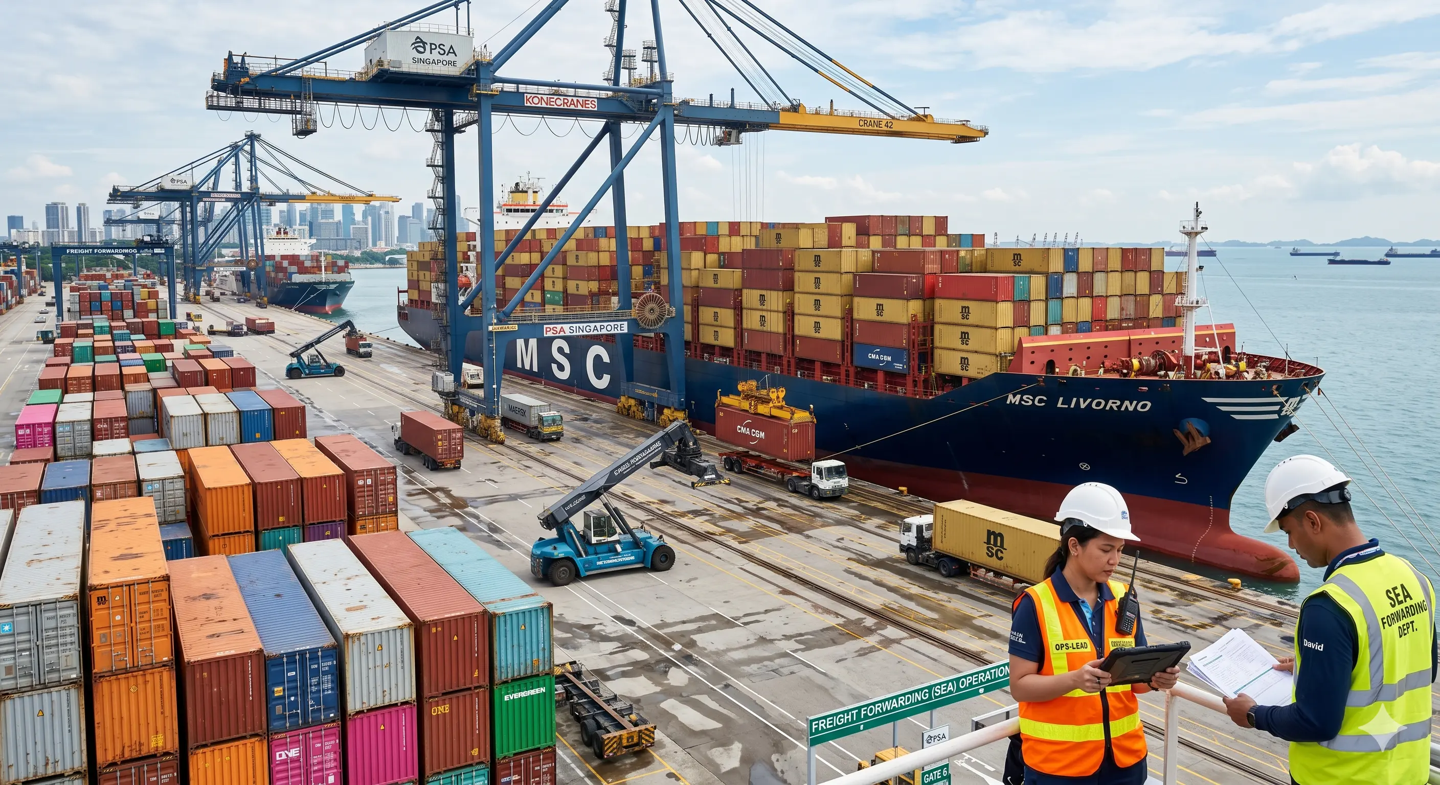 Sea freight forwarding containers